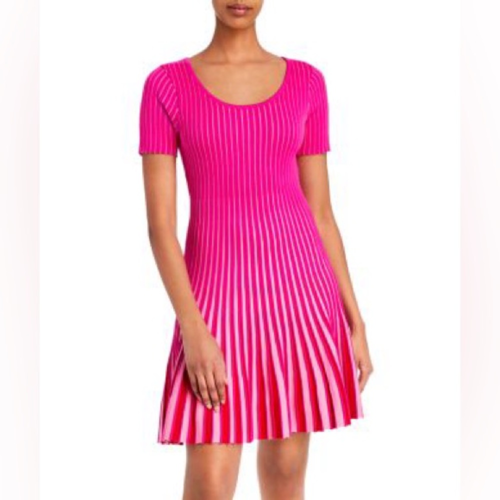 Milly Fuchsia inset Stripe Dress - seen on TV - size M